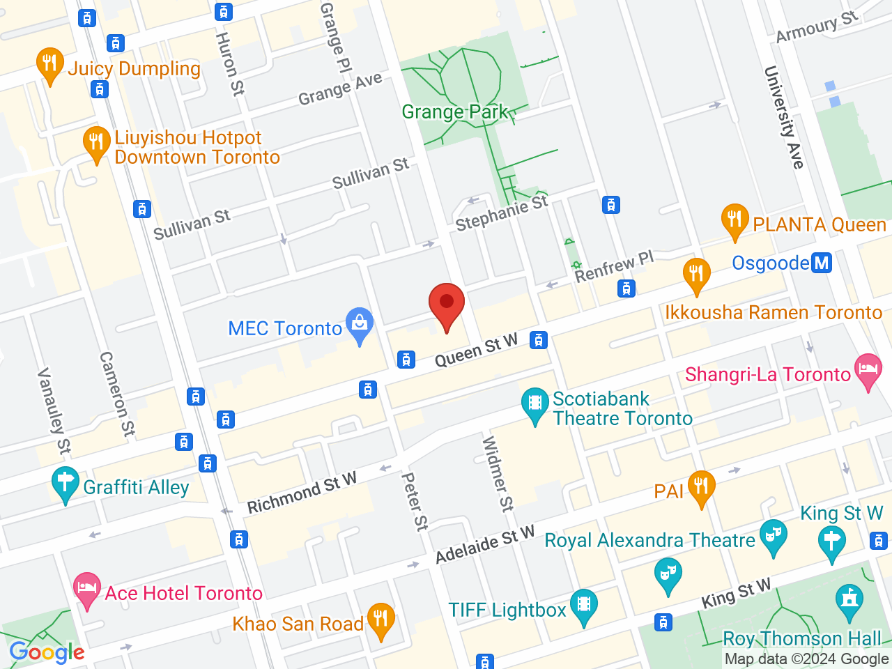 Street map for Cookies Toronto, 278A Queen St W, Toronto ON