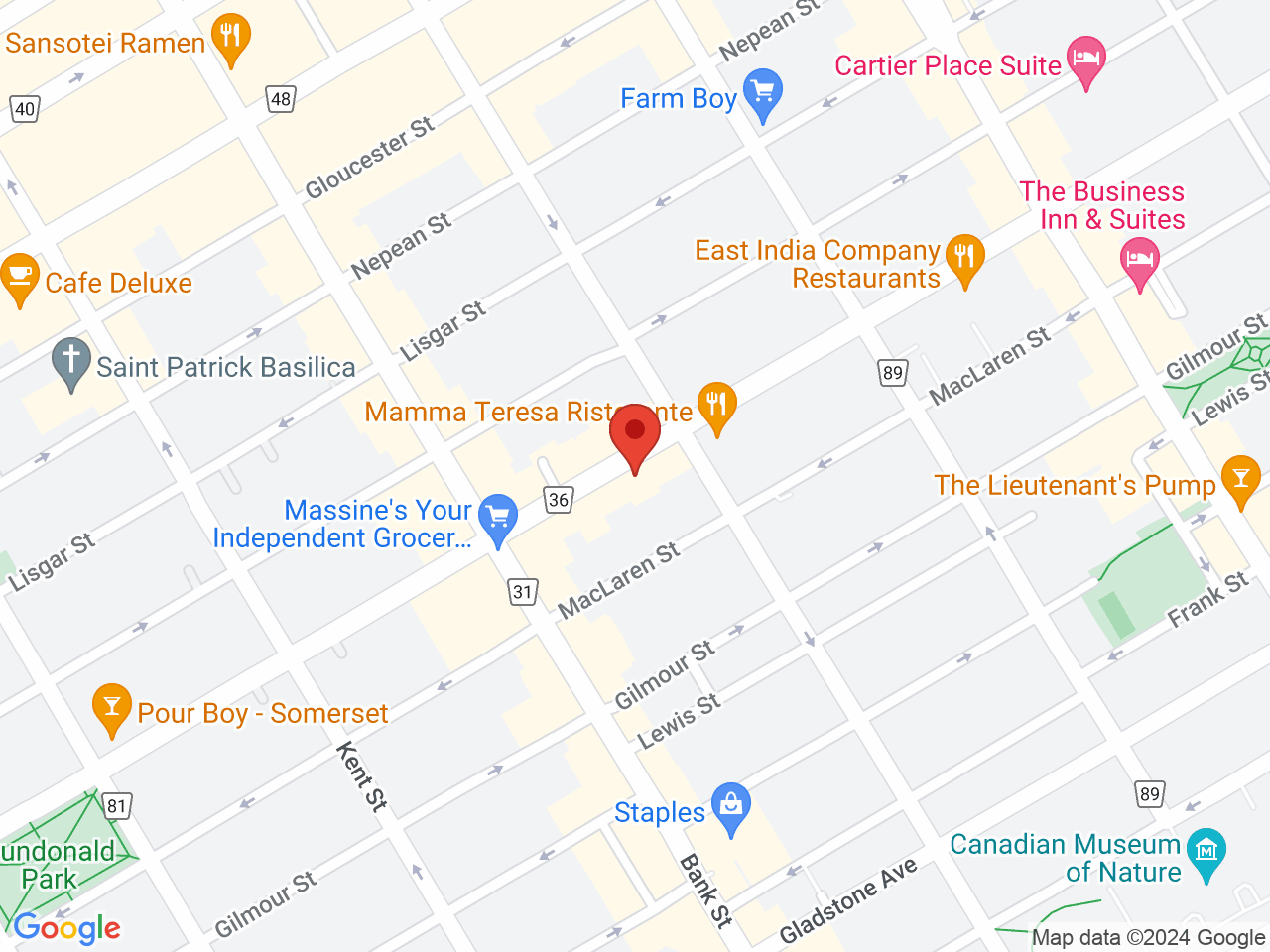 Street map for Big Sky Cannabis, 324 Somerset St W, Ottawa ON