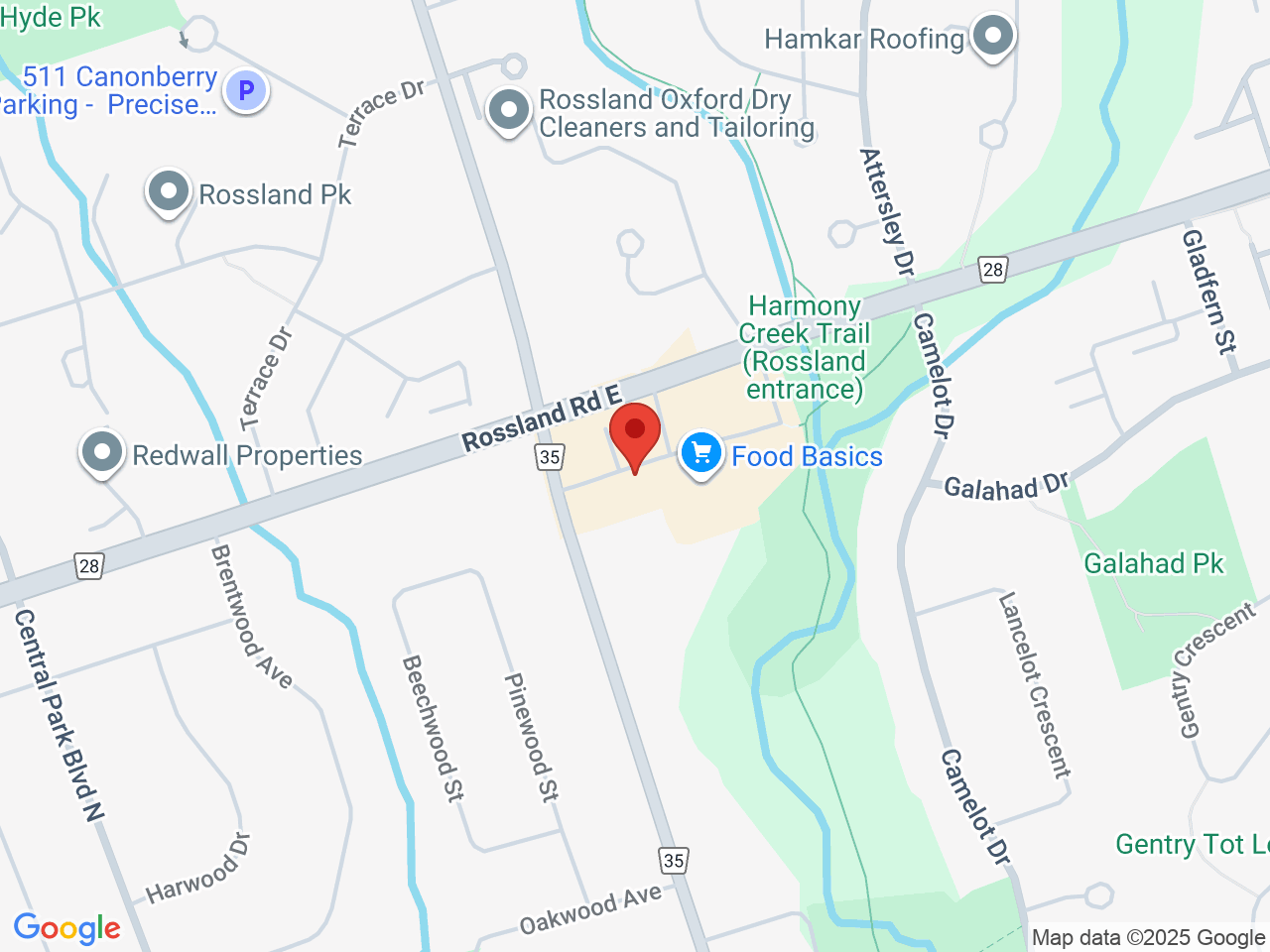 Street map for Kryptonite Cannabis Oshawa, 555 Rossland Rd E Unit D, Oshawa ON