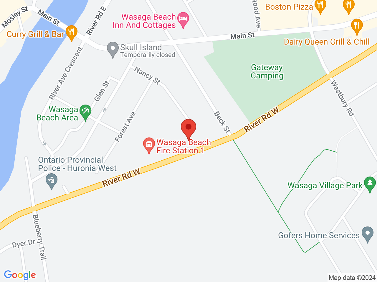 Street map for Cannabis Xpress, 930 River Road West, Unit 1, Wasaga Beach ON