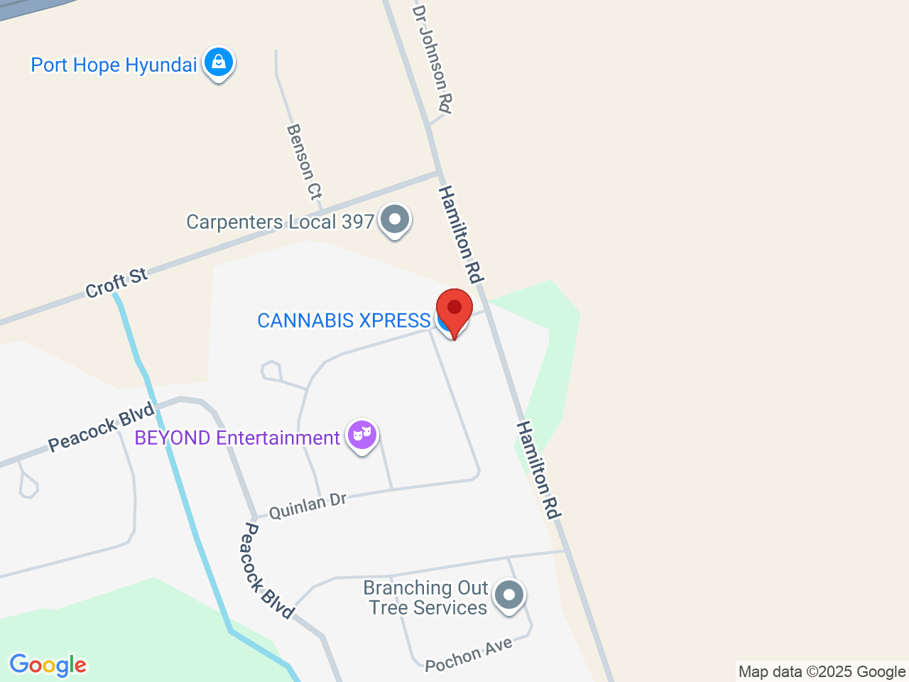 Street map for Cannabis Xpress, 5 Quinlan Dr, Port Hope ON