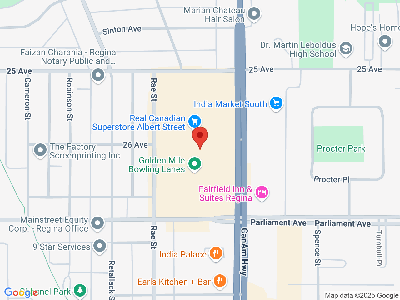 Street map for Inspired Cannabis Co., 3806 Albert St Unit 1120, Regina SK