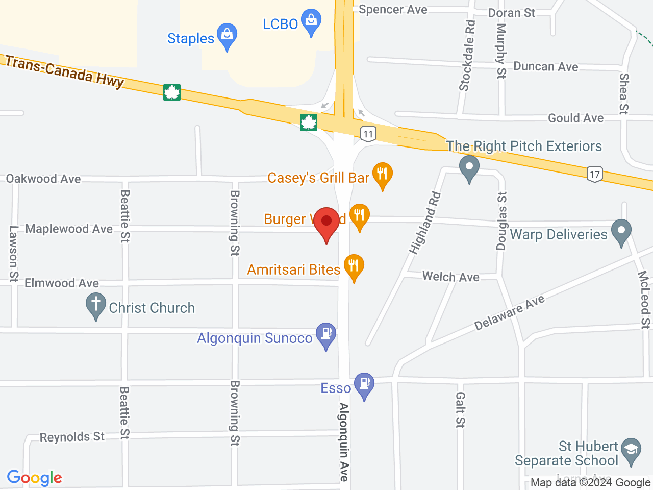 Street map for Happy Life, 1307 Algonquin Ave, North Bay ON