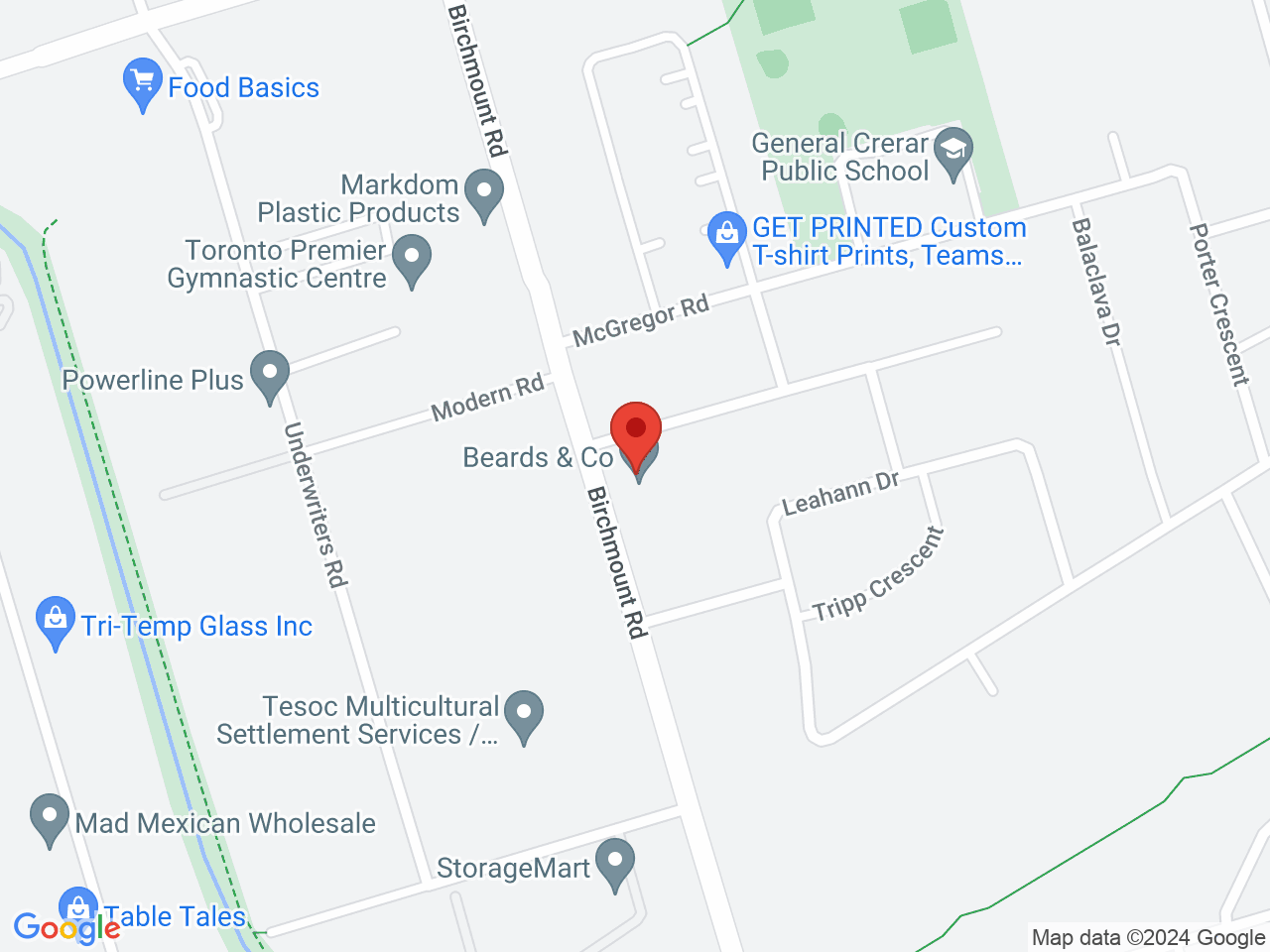 Street map for Canna Vibes, 1195 Birchmount Rd, Scarborough ON