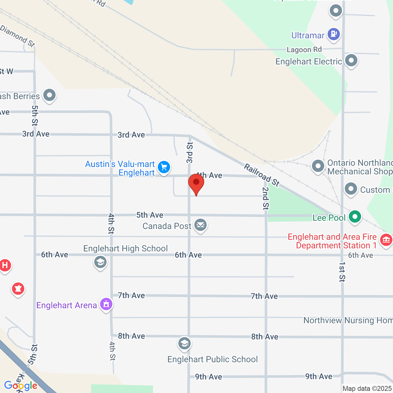 Street map for Sam'S'Pot, 46 3rd St unit #3, Englehart ON
