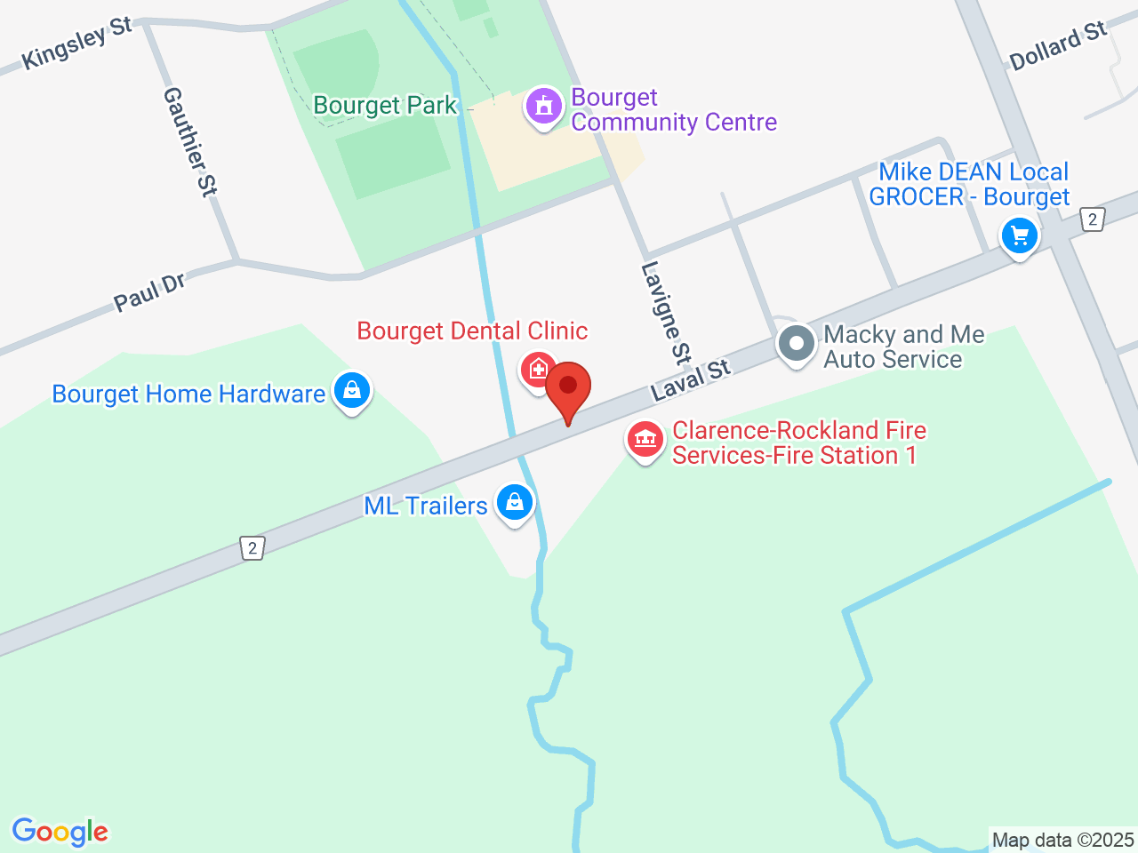 Street map for Big River Cannabis, 2115 Laval St, Bourget ON