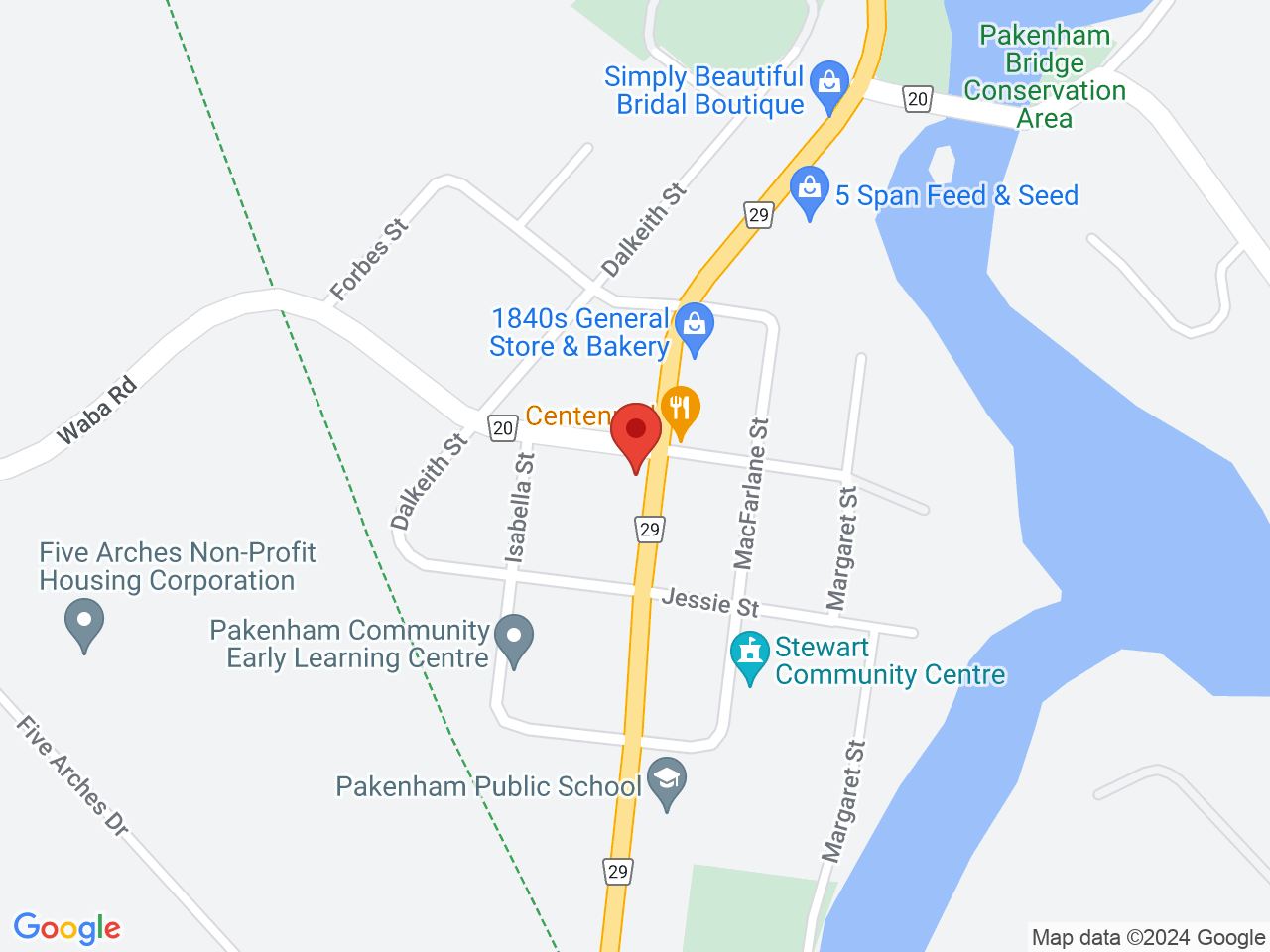 Street map for Bluebird Cannabis Co., 2545 County Road 29, Pakenham ON