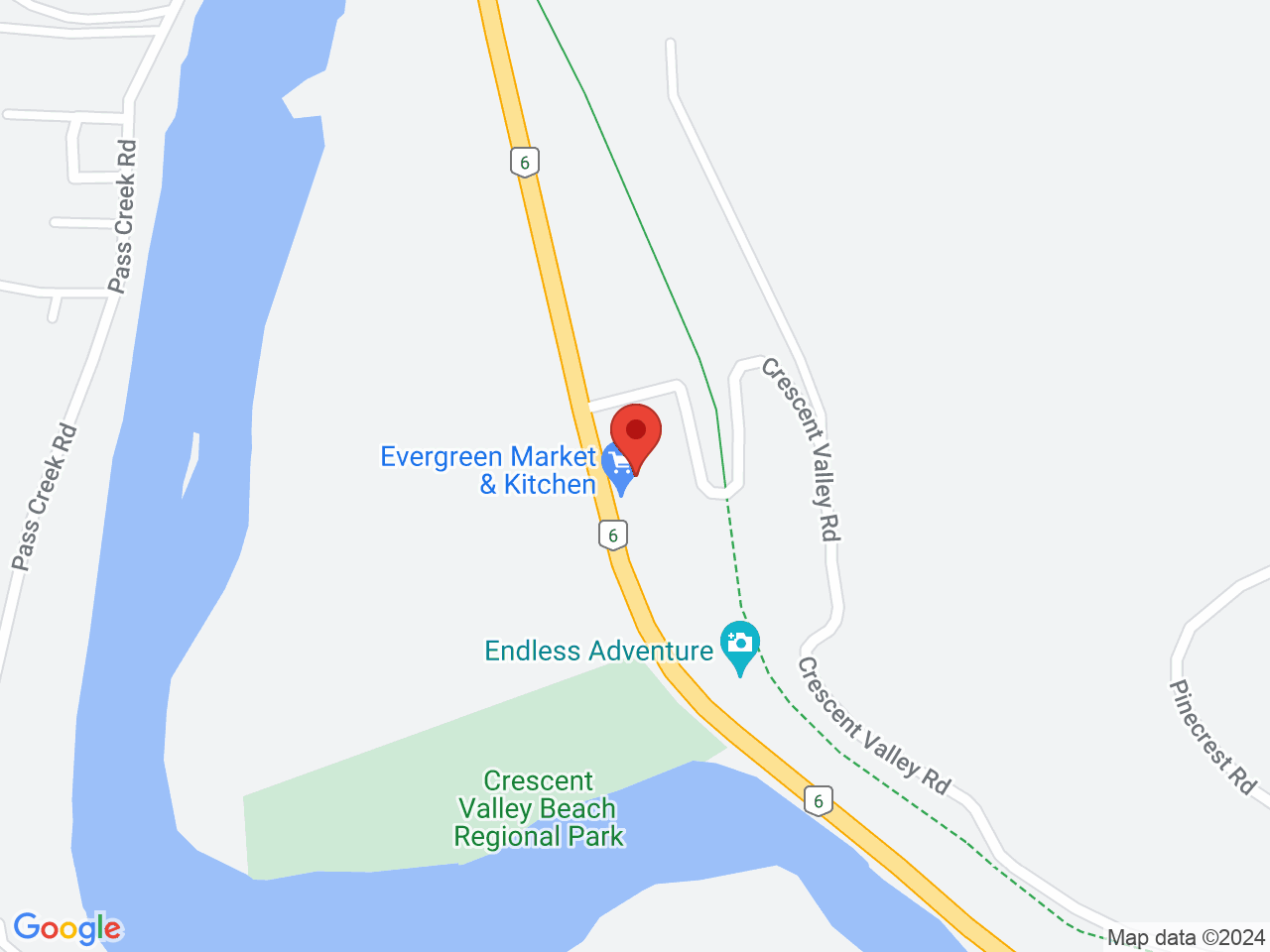 Street map for Abraxas Cannabis Co, 1290 Highway 6, Crescent Valley BC