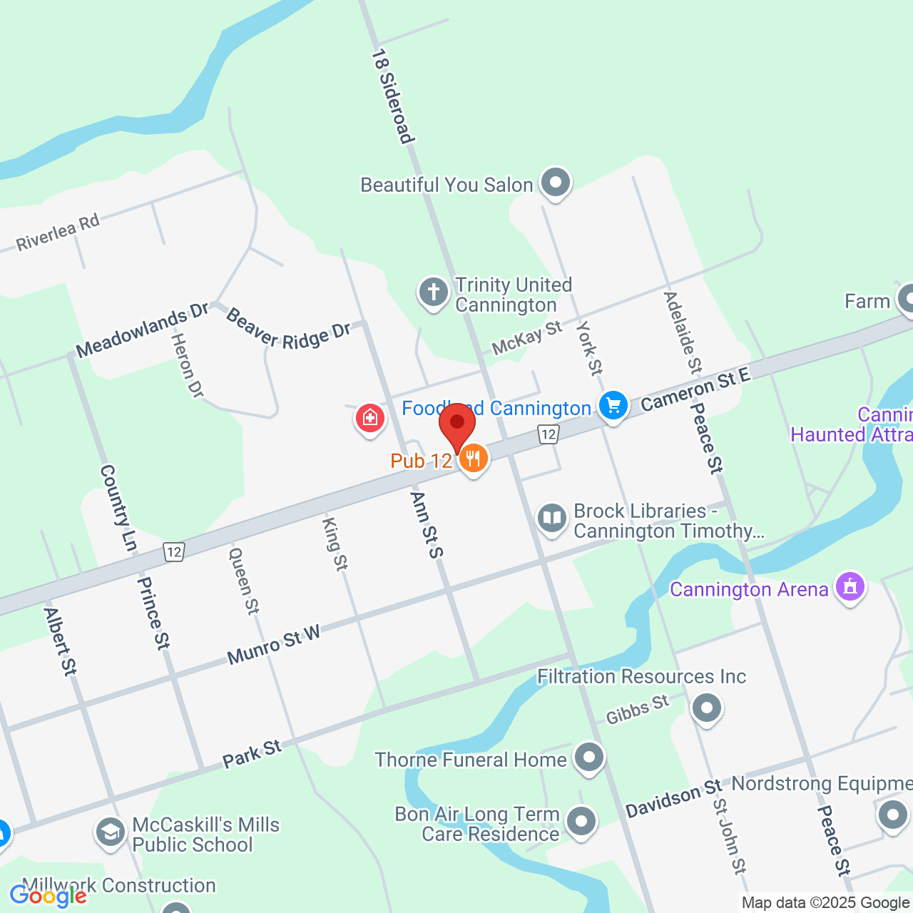 Street map for Cheeba Shack, 17 Cameron St W, Cannington ON