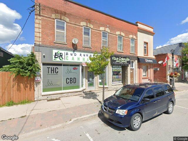 Street view for Bud Runners Cannabis, 17 Cameron St W, Cannington ON