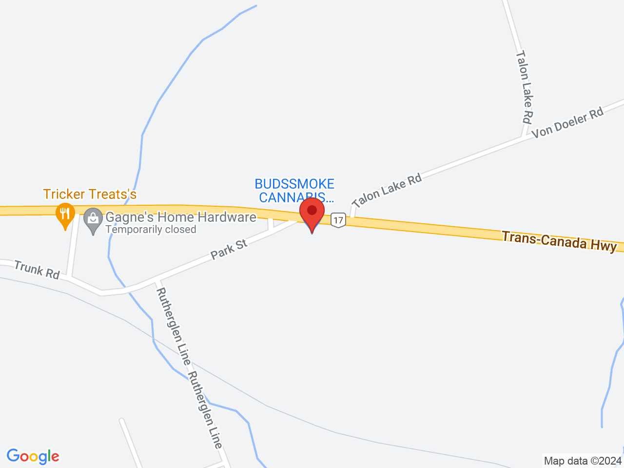 Street map for Budssmoke, 1442 Hwy 17, Bonfield ON