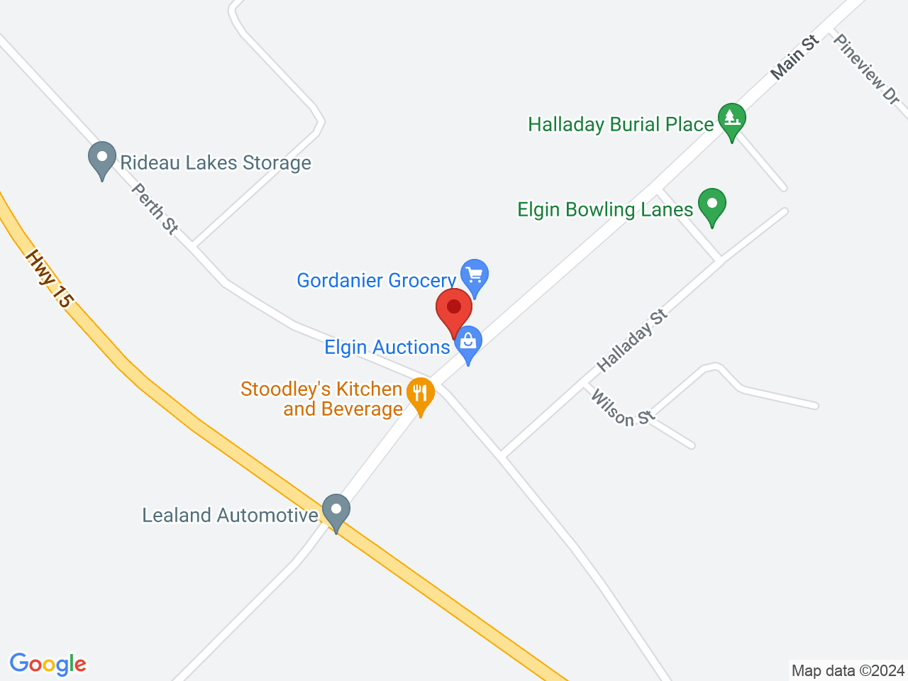 Street map for Cannabis Fields Inc., 14 Main St, Elgin ON