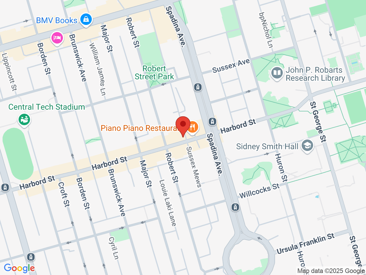 Street map for Canvas Cannabis, 94 Harbord St, Toronto ON