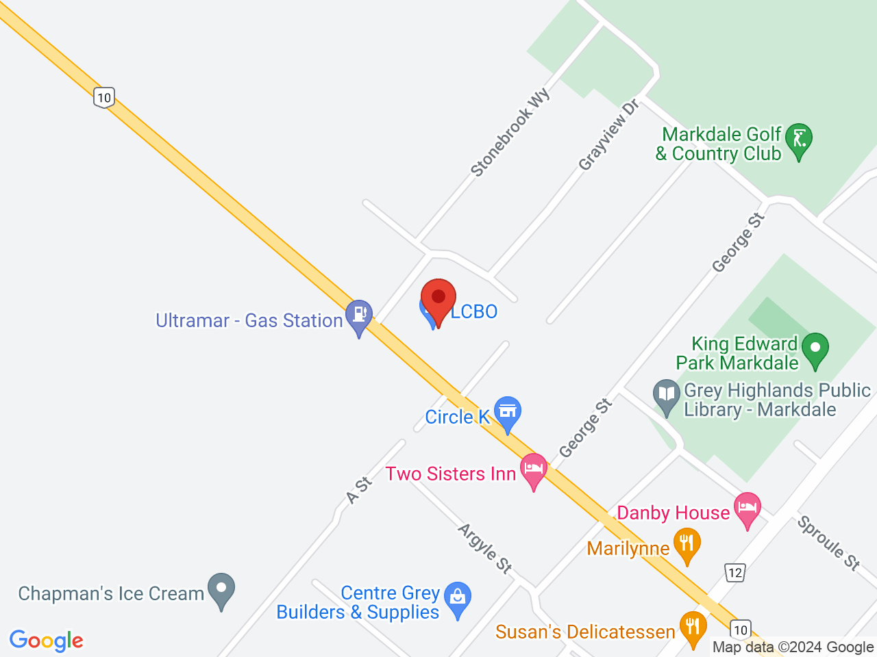 Street map for Canna Cabana, 155 Toronto St N, Markdale ON