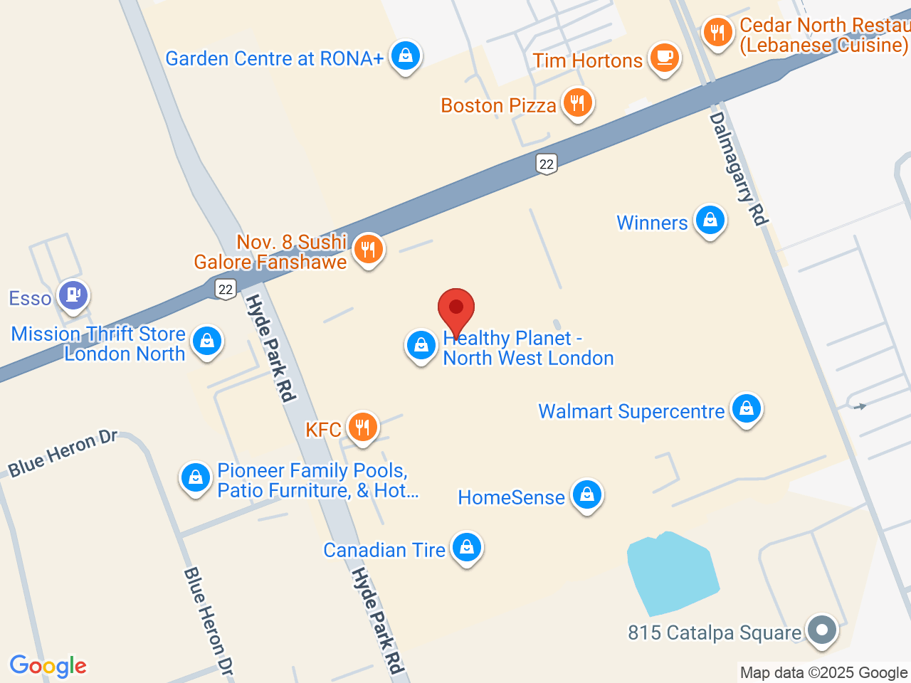 Street map for Fika Local Herbal Goods, 1965 Hyde Park Rd, London ON