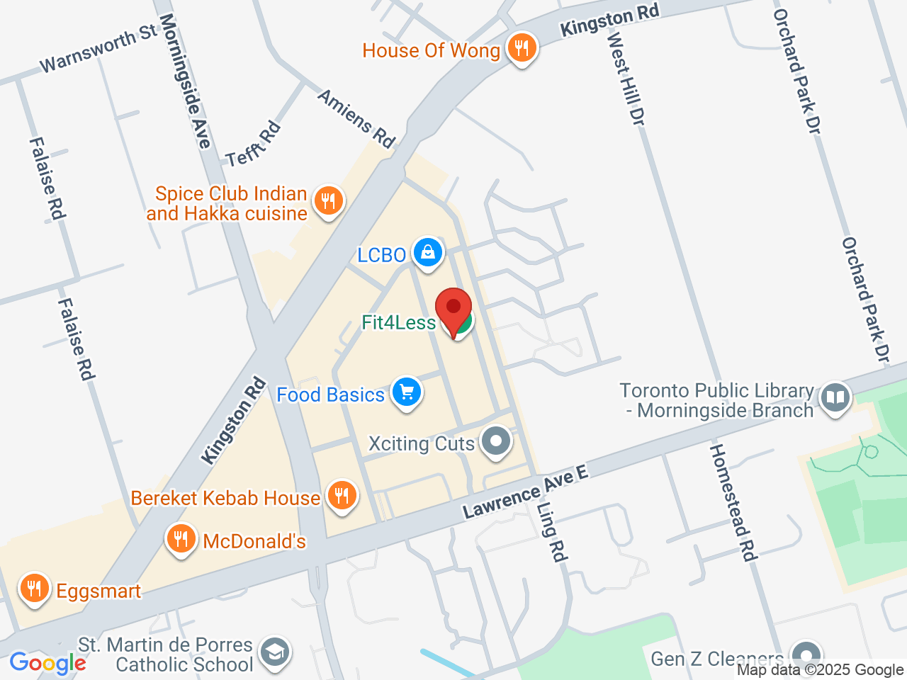 Street map for Fire & Flower Cannabis Co., 4525 Kingston Rd H3, Scarborough ON