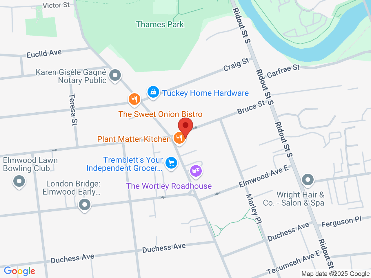 Street map for The Dime on Wortley, 162 Wortley Rd, London ON