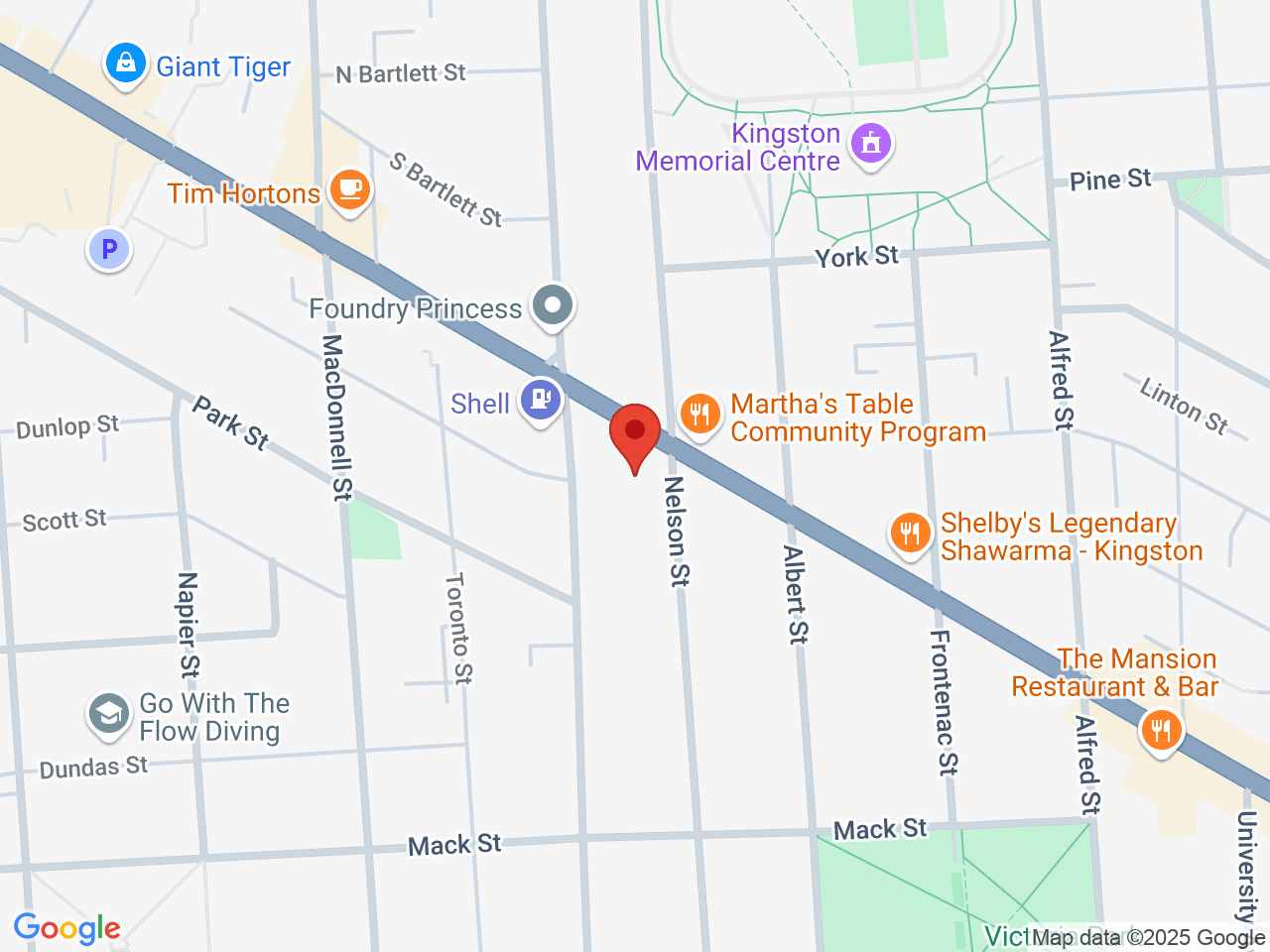 Street map for Giggles Cannabis, 652 Princess St, Kingston ON