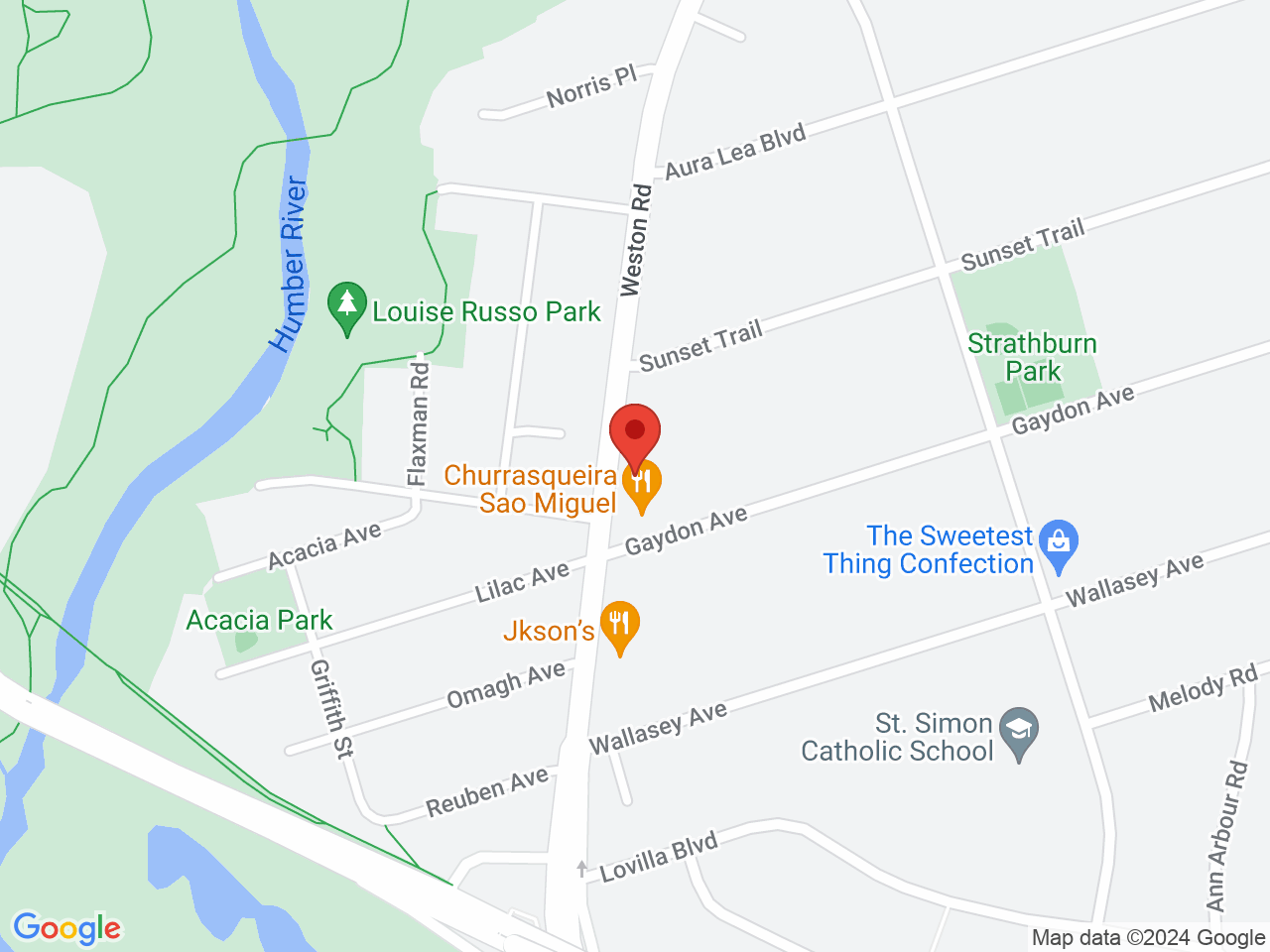 Street map for Glow Cannabis, 2851 Weston Rd, North York ON