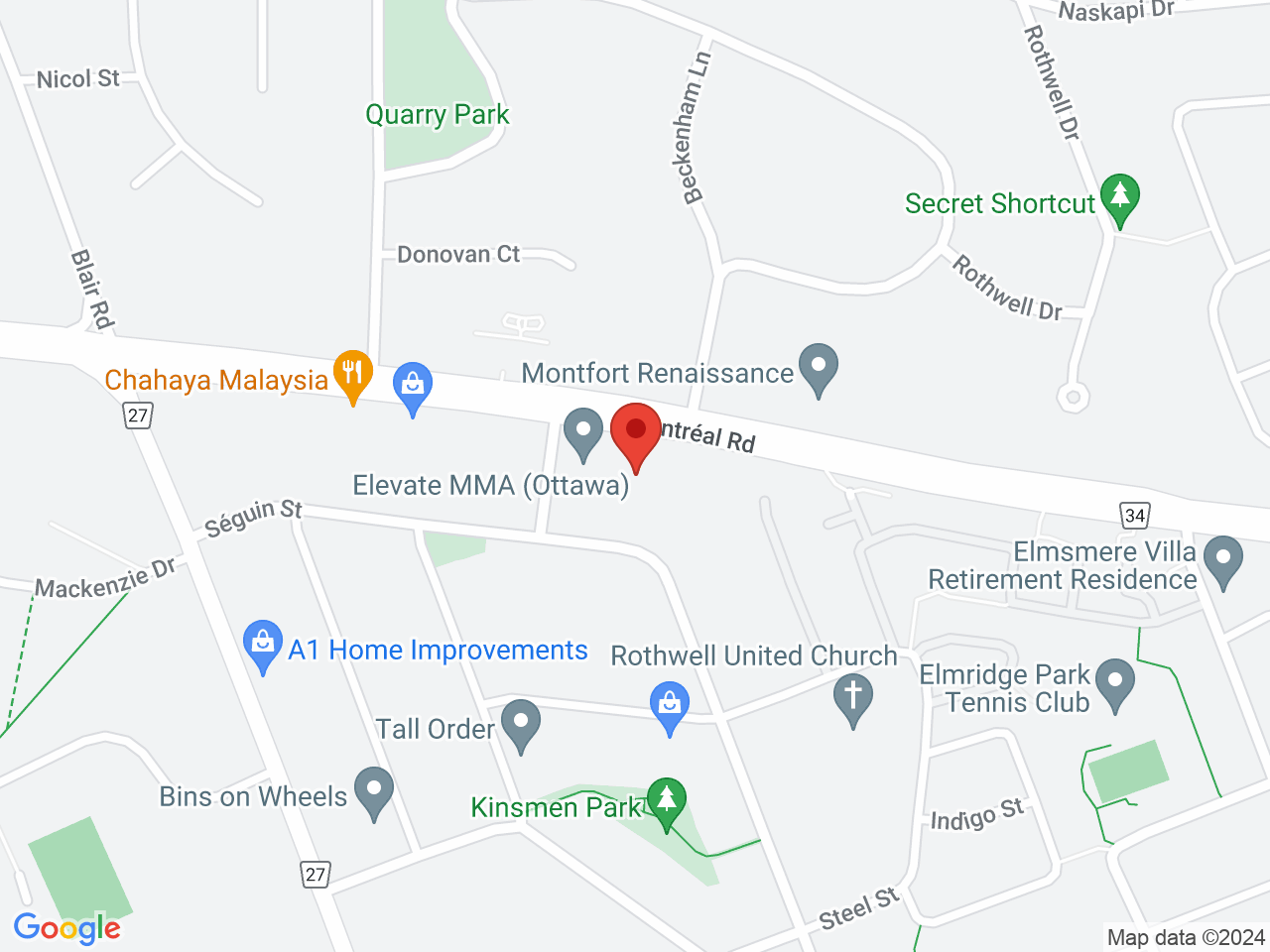 Street map for Go Green Cannabis Co, 1756 Montreal Rd, Gloucester ON
