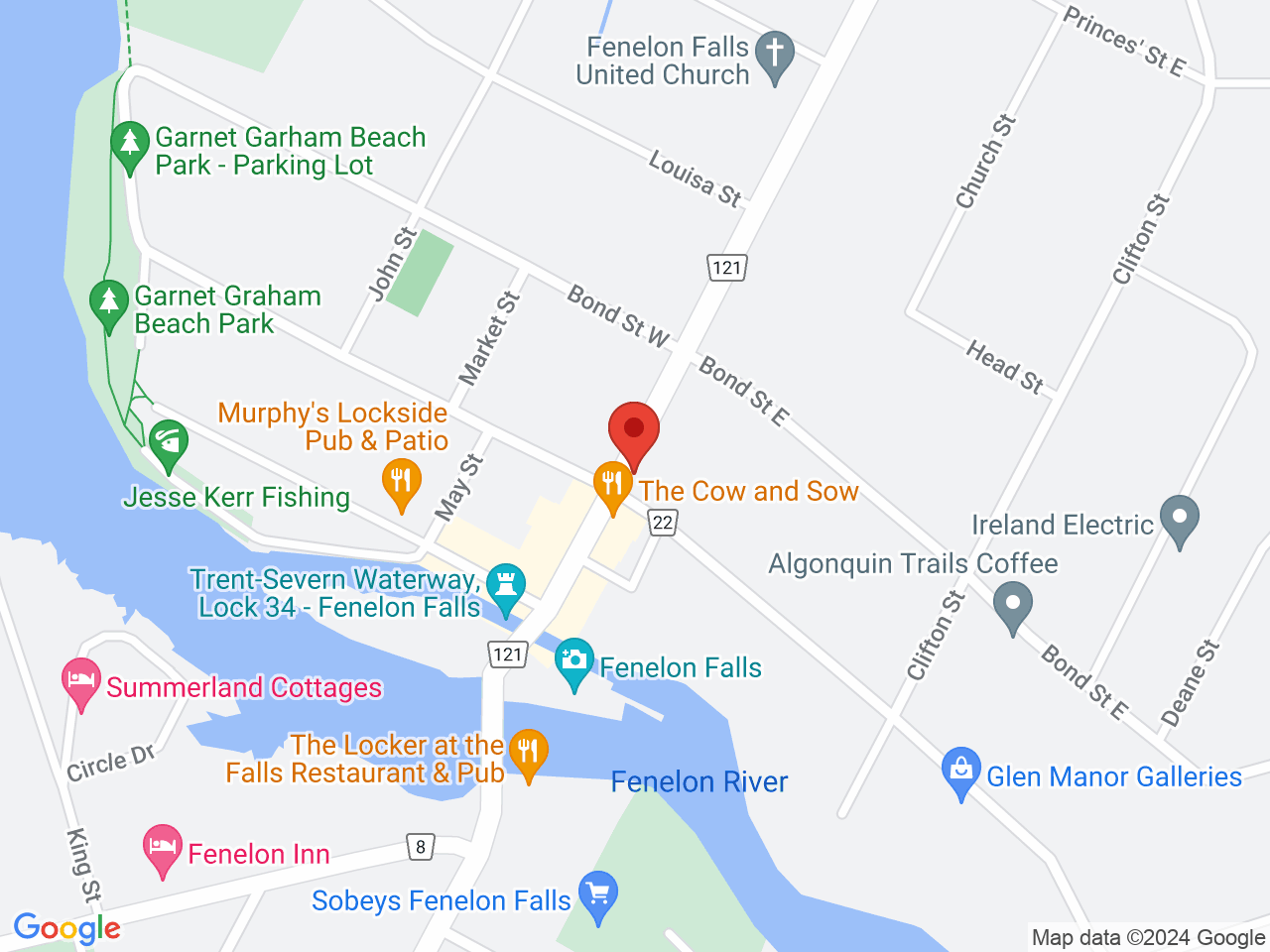 Street map for Rustic Cannabis, 44 Colborne St, Fenelon Falls ON