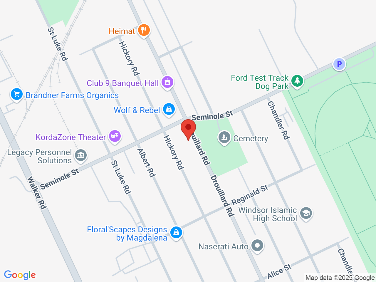 Street map for Greentown Cannabis Discount Hut, 1519 Drouillard Rd, Windsor ON