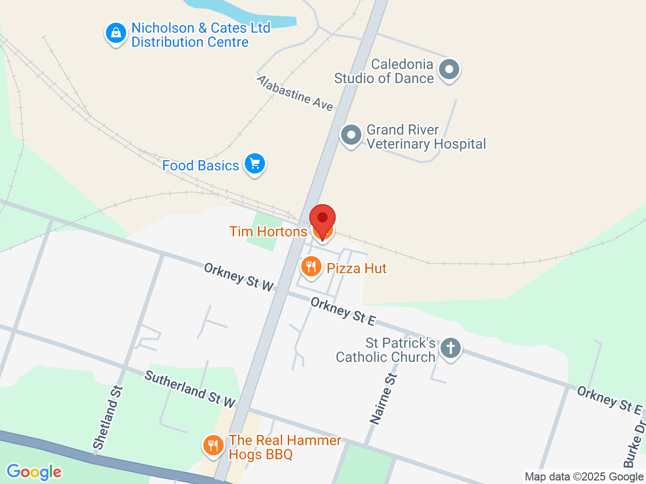 Street map for Harvest Cannabis Co, 172 Argyle St N, Caledonia ON