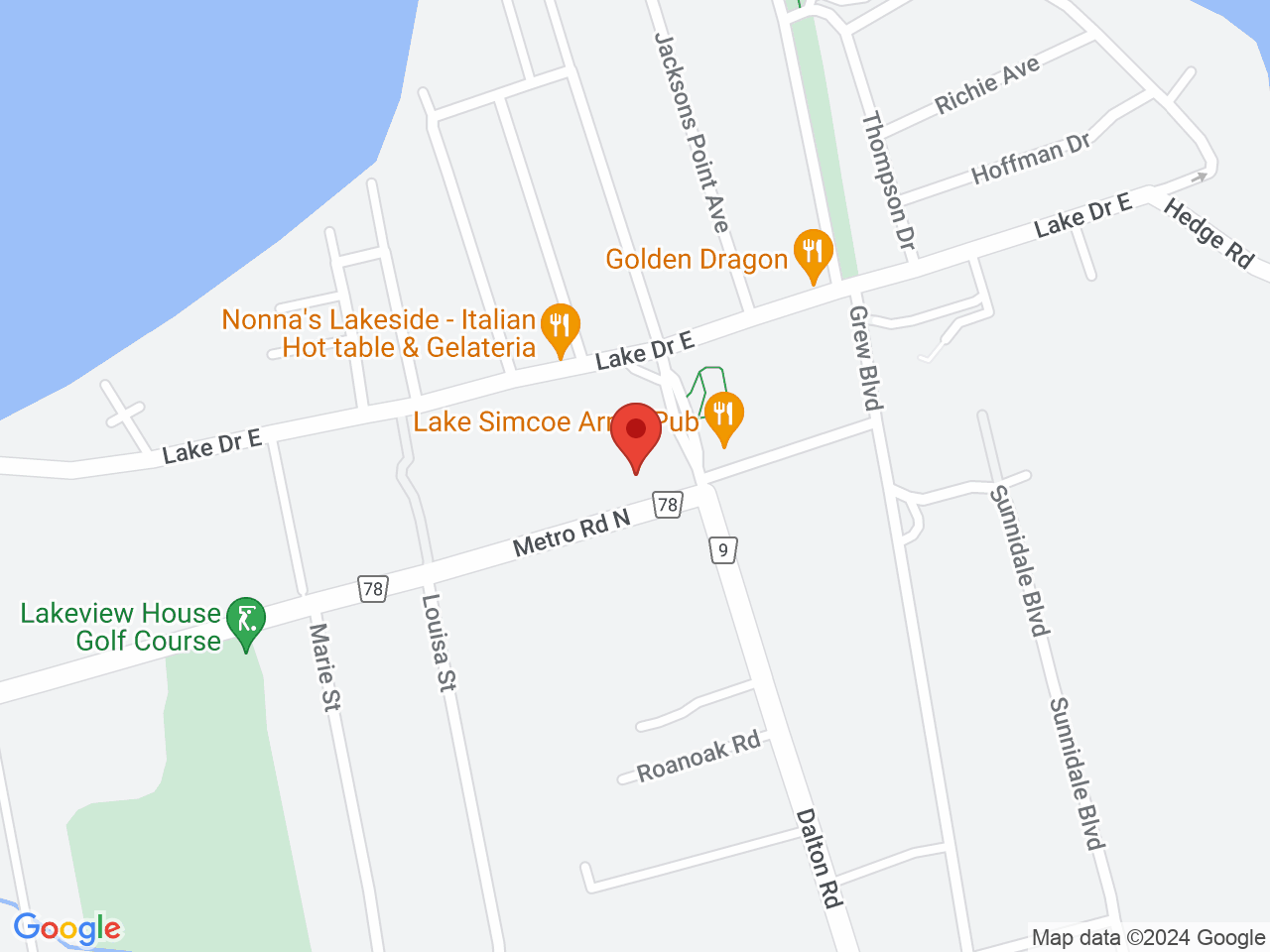 Street map for Haze Buds Cannabis, 2100 Metro Rd N, Jacksons Point ON