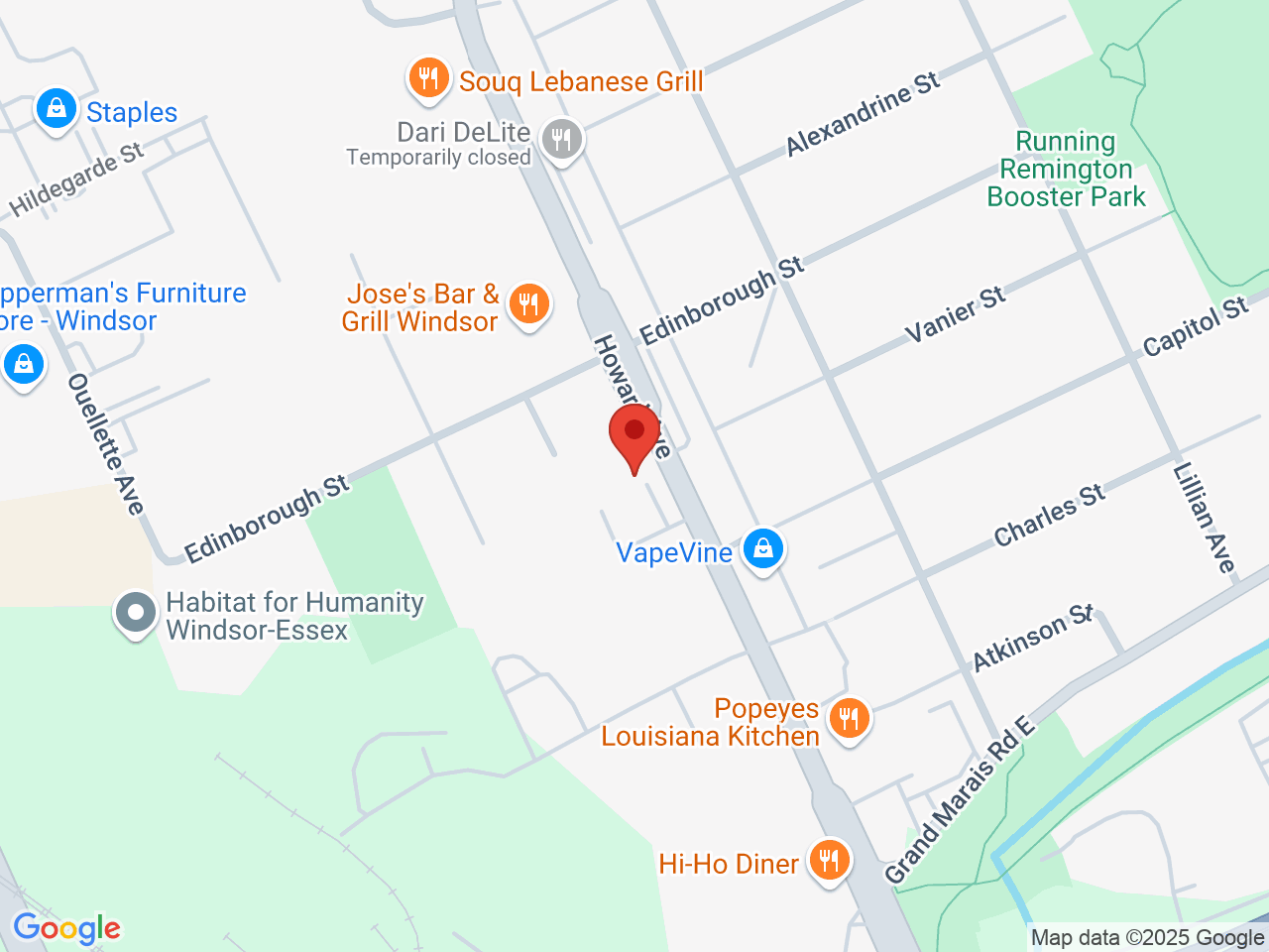 Street map for Discounted Cannabis, 2783 Howard Ave, Windsor ON