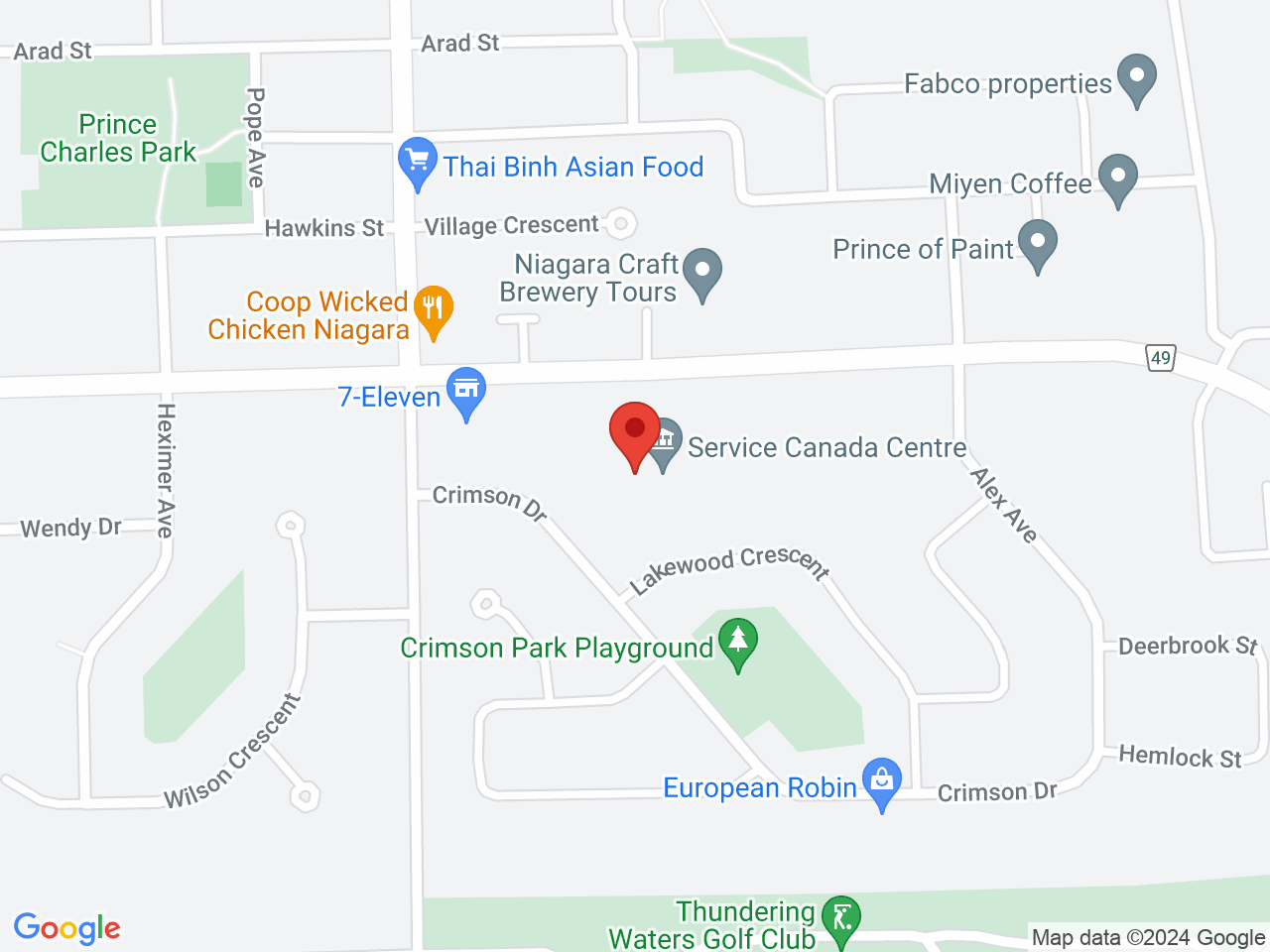 Street map for High End Cannabis Co., 6080 McLeod Rd, Niagara Falls ON