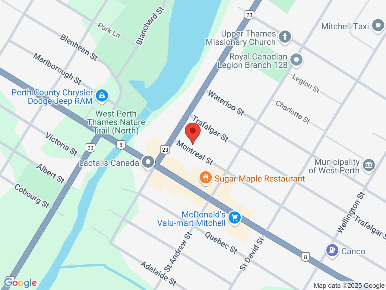 Street map for High Hopes Cannabis, 53 Montreal St, Mitchell ON