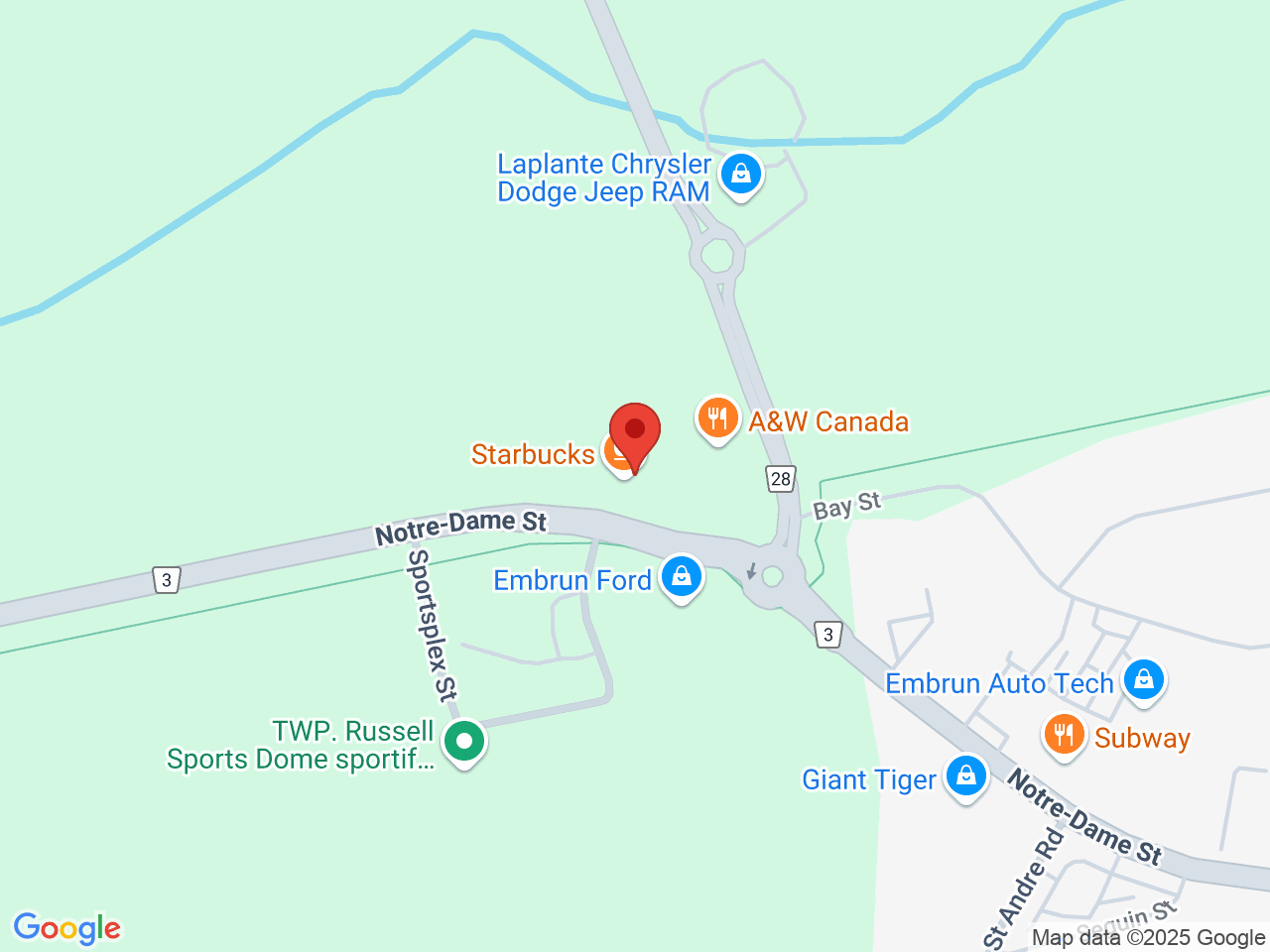 Street map for High Ties Cannabis Store, 1044 St Guillaume Rd Unit A102, Embrun ON