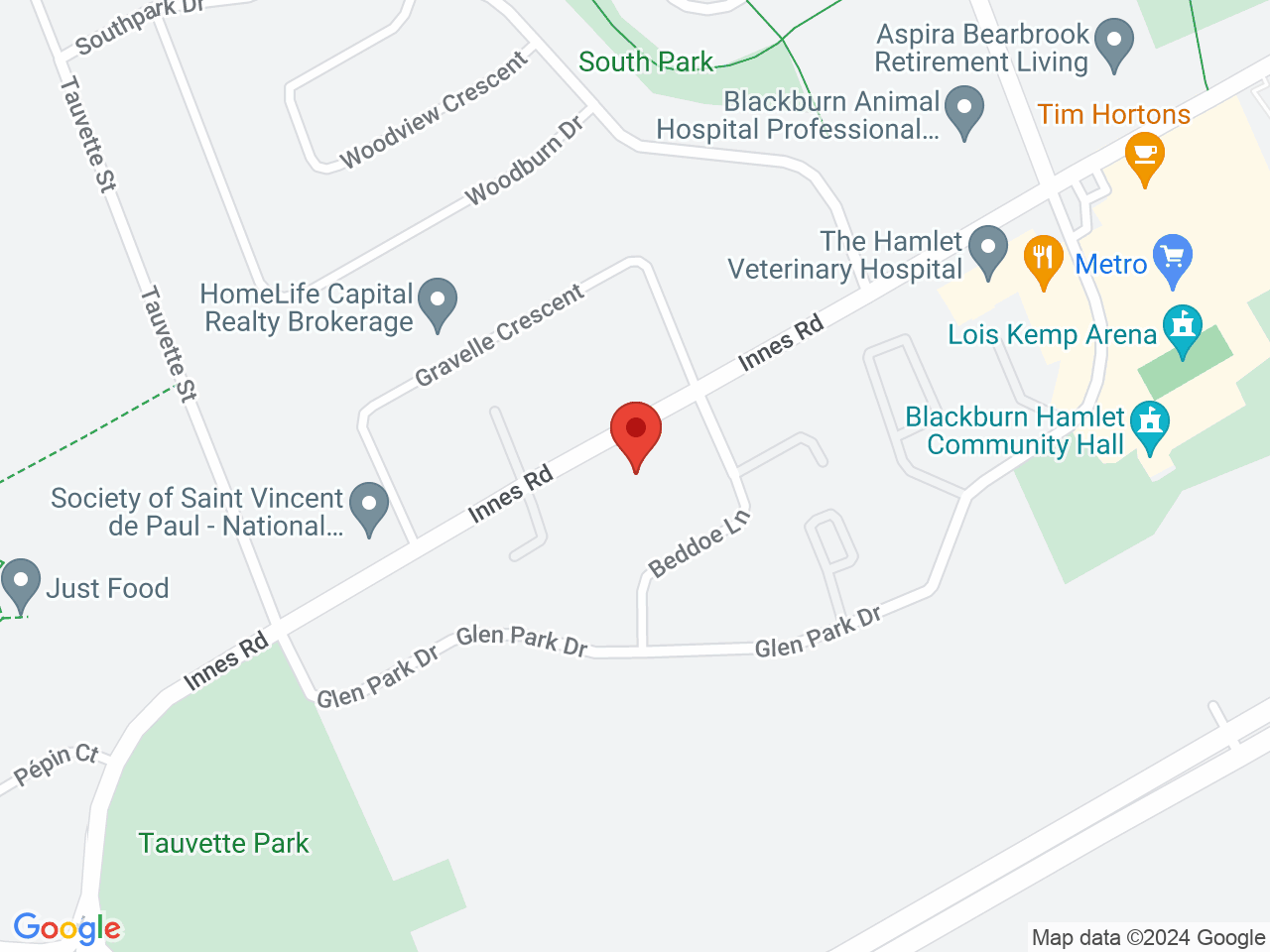 Street map for High Ties Cannabis Store, 2518 Innes Rd, Ottawa ON