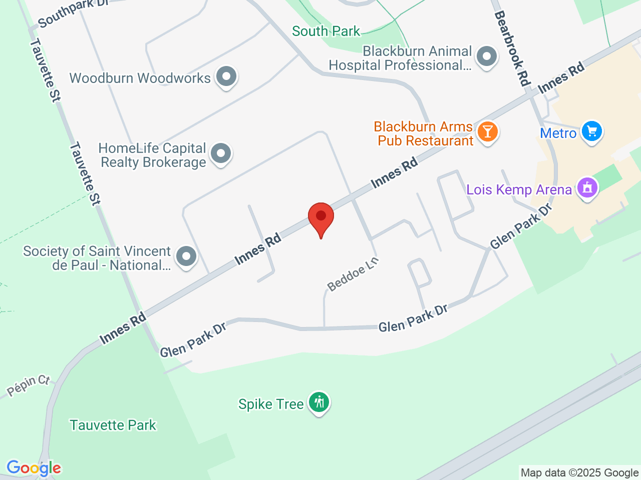 Street map for High Ties Cannabis Store, 2518 Innes Rd, Ottawa ON