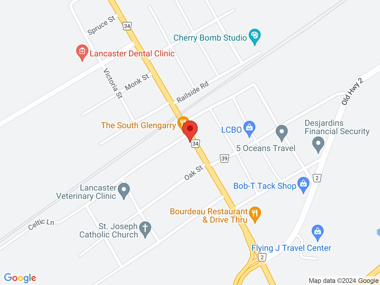 Street map for High Ties Cannabis Store, 184 Military Rd, Lancaster ON