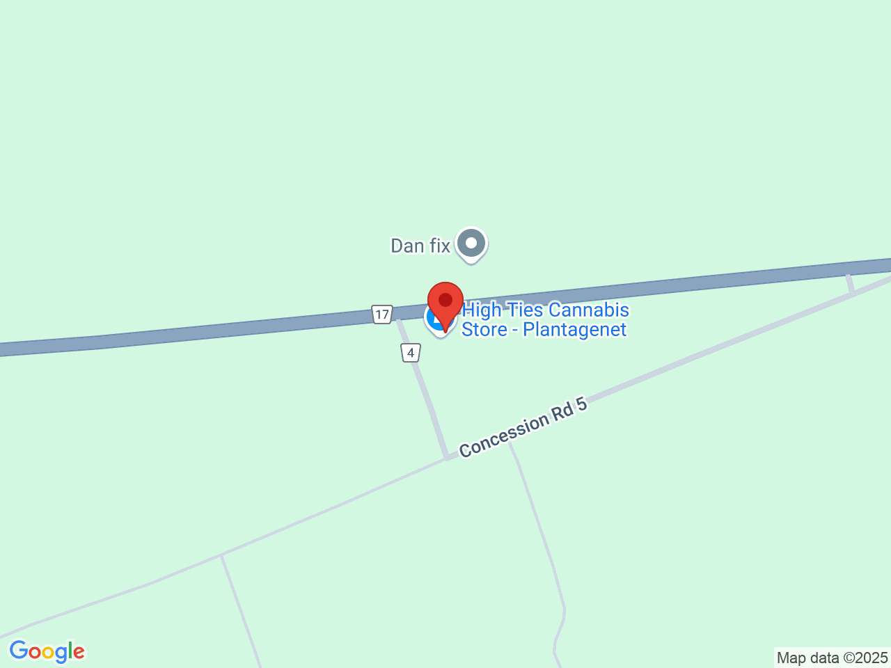 Street map for High Ties Cannabis Store, 5787 County Rd 17, Plantagenet ON