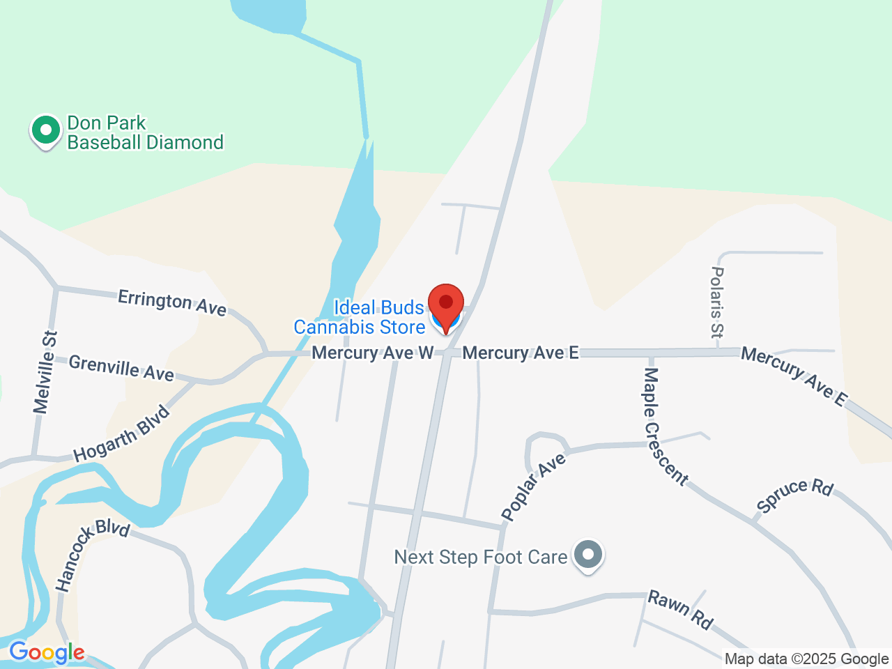 Street map for Ideal Buds, 100 Mercury Ave W, Atikokan ON