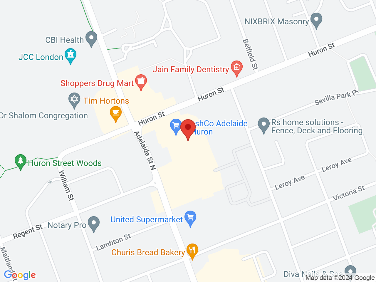 Street map for Holy Cannabis, 1080 Adelaide St N, London ON
