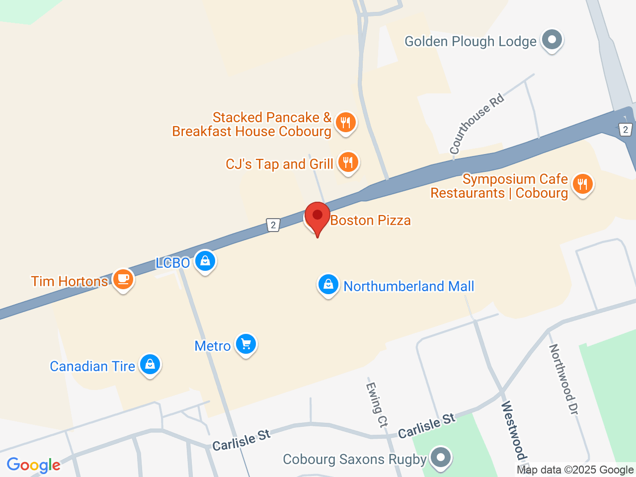 Street map for Inspired Cannabis Co., 1111 Elgin St W, Cobourg ON