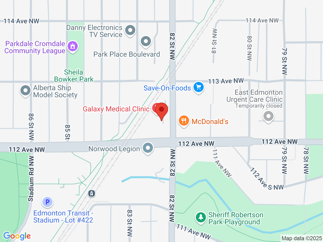Street map for Crown Cannabis, 11242 82 St NW, Edmonton AB