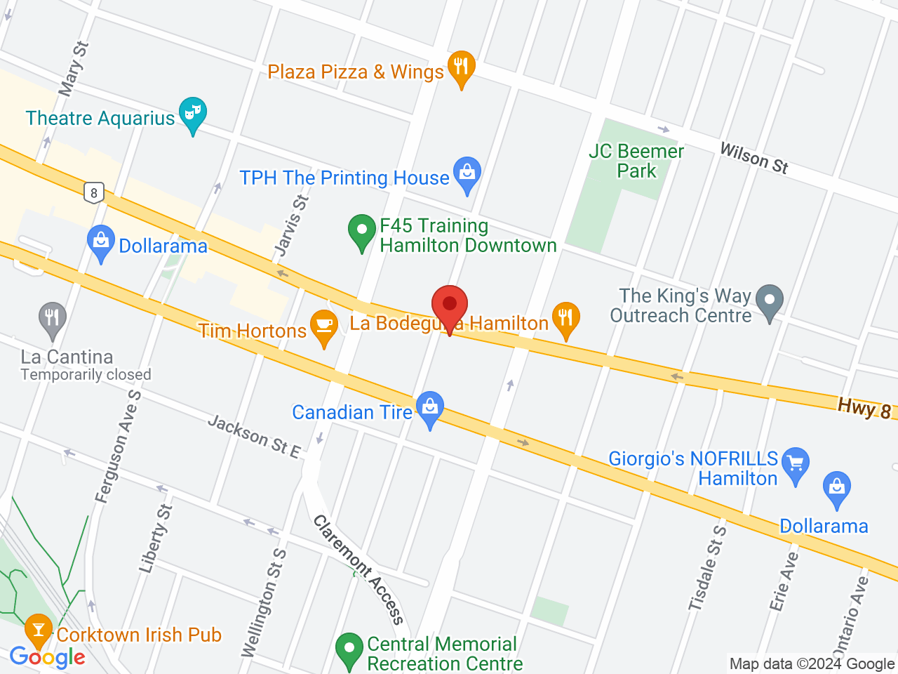 Street map for Lady Leaf Cannabis, 372 King St E, Hamilton ON