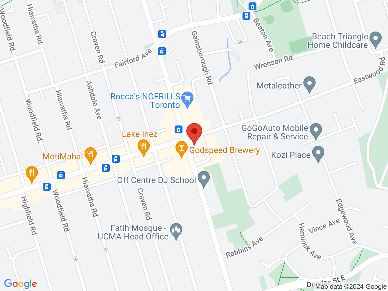 Street map for Land Escape, 251 Coxwell Ave, Toronto ON