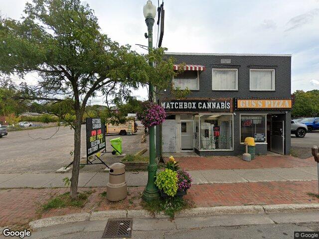 Street view for Matchbox Cannabis, 146 Queen St E, Sault Ste Marie ON