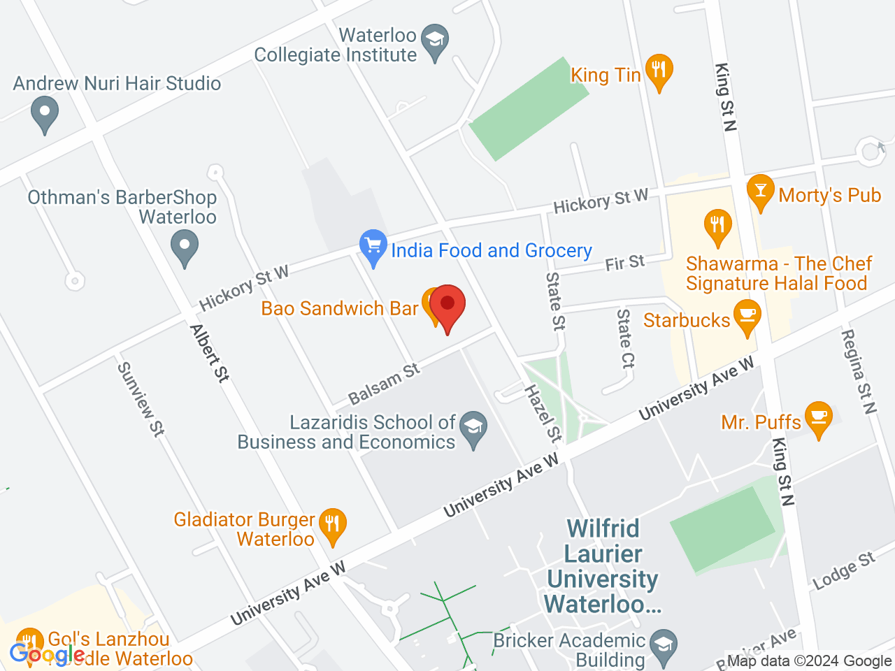 Street map for Kroniclez, 62 Balsam St Unit B104, Waterloo ON
