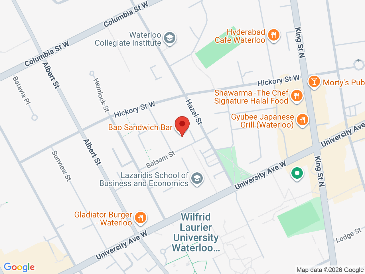 Street map for Kroniclez, 62 Balsam St Unit B104, Waterloo ON