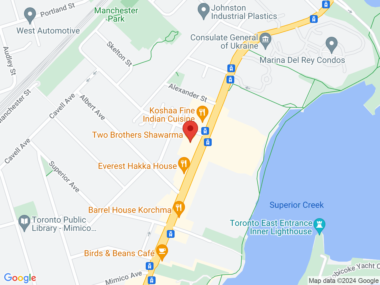 Street map for Moonrock Cannabis, 2324 Lake Shore Blvd W, Etobicoke ON
