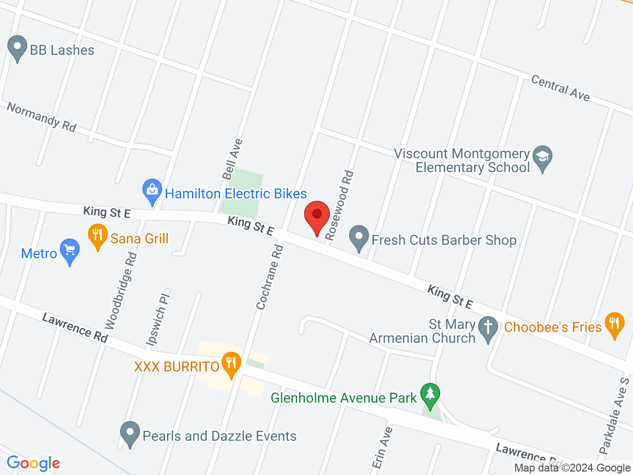 Street map for Mystic's Cannabis, 2141 King St E, Hamilton ON
