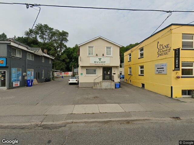 Street view for NuLeef Cannabis, 86 Laird Dr, Toronto ON