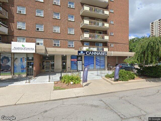 Street view for Odyssey Cannabis, 22 Tisdale St S, Hamilton ON
