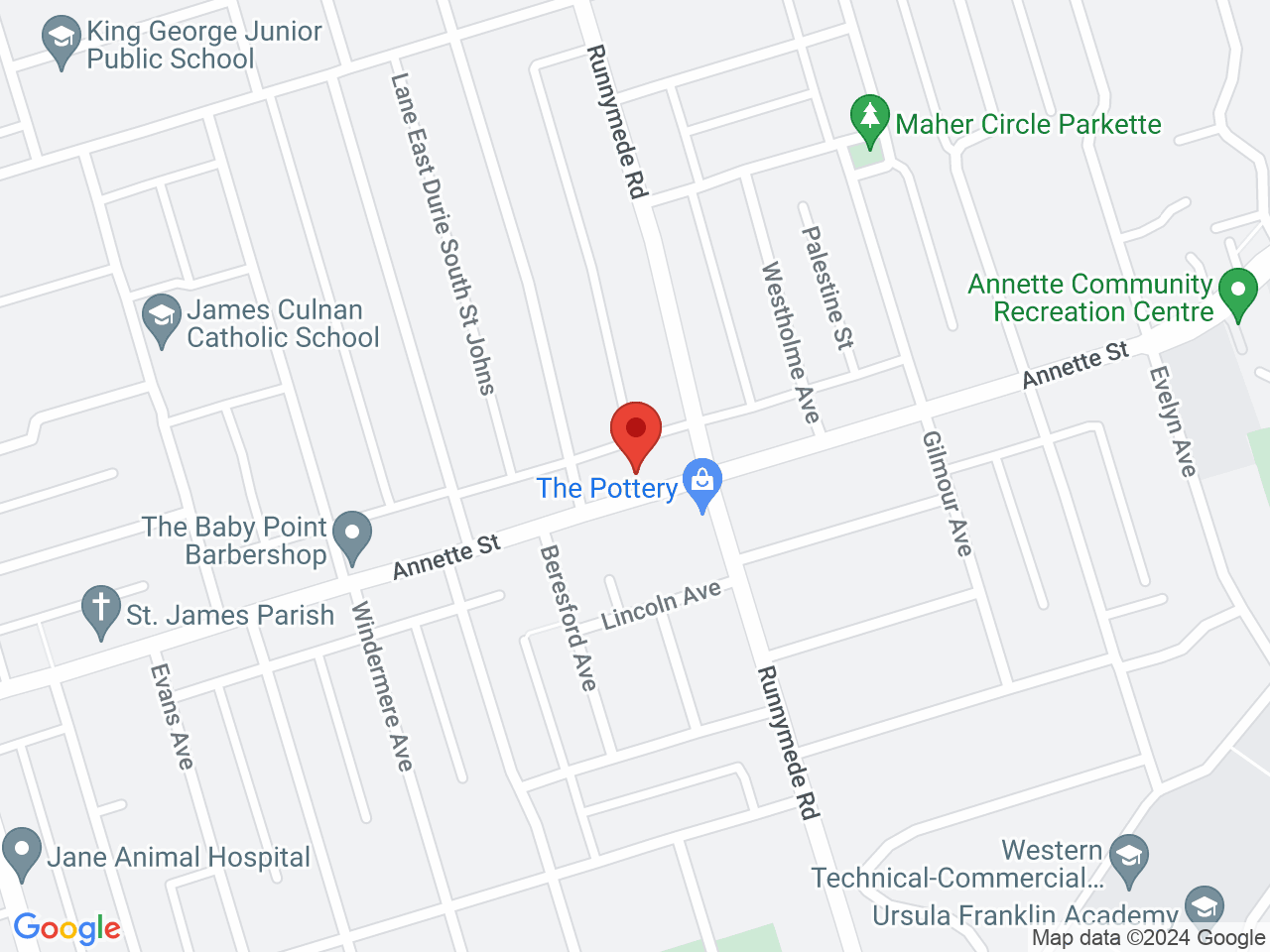 Street map for Olive Jar Cannabis, 554 Annette St, Toronto ON